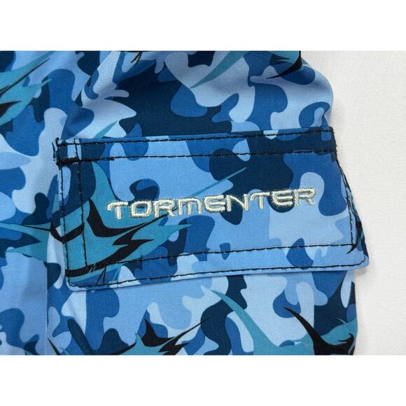 Tormenter Patriot Men's Blue Camouflage Performance Board Shorts - 36 (37x9.5) - Picture 2 of 4